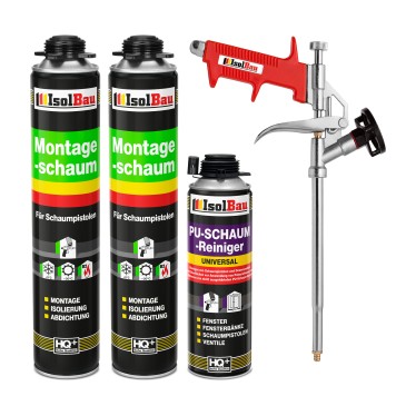 SET Pistolenschaum 2 x 750 ml + 1 Metall Schaumpistole +...