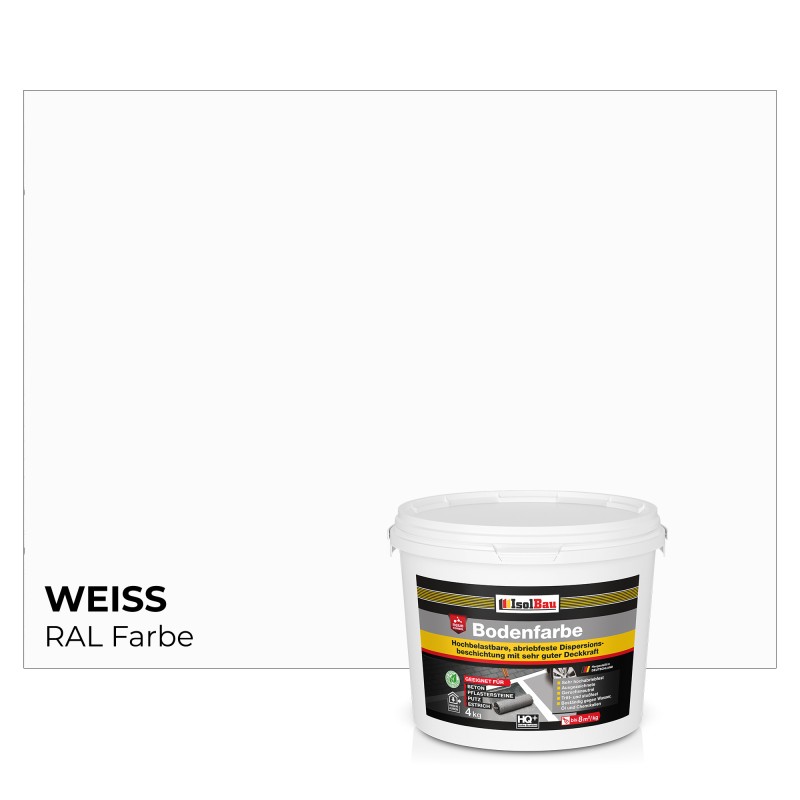 Bodenfarbe Betonfarbe Weiss 4 kg Bodenbeschichtung Fußbodenfarbe Garage