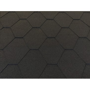 Dachschindeln 3m² Hexagonal Schwarz (22 Stk) Schindeln Dachpappe Bitumen