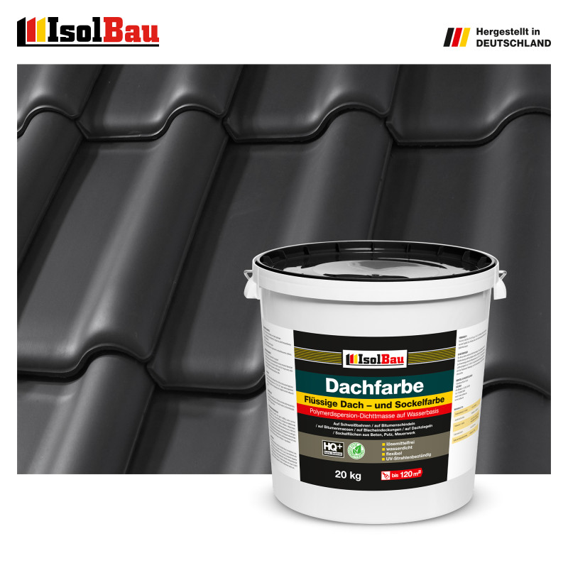 Dachfarbe Sockelfarbe Schwarz 20kg Fassadenfarbe RAL Farbe Nano  Polymermembran - IsolBau
