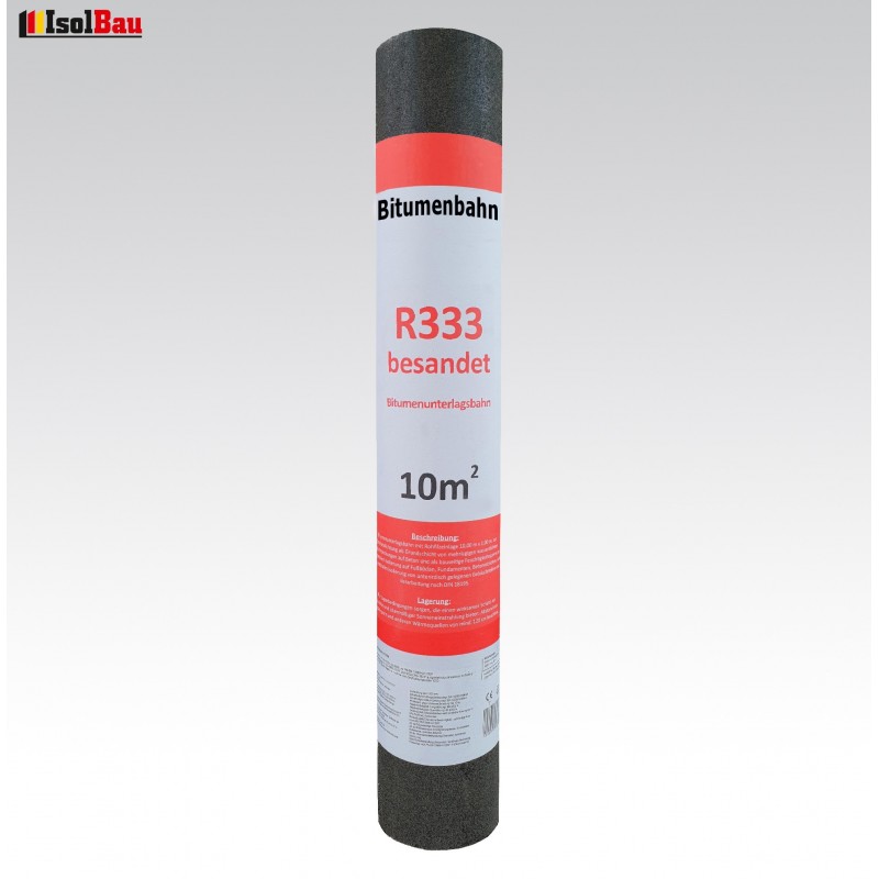 Dachpappe R333 Besandet 10m² NEU Bitumenbahn Bitumen-Dachbahn Markenware